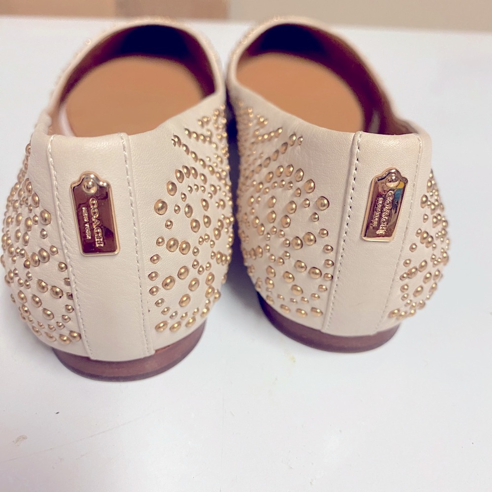 Brand New Versatile Coach Flat Shoes Heel Golden Metal Balls Size 6 (EU 36) - Picture 3 of 4